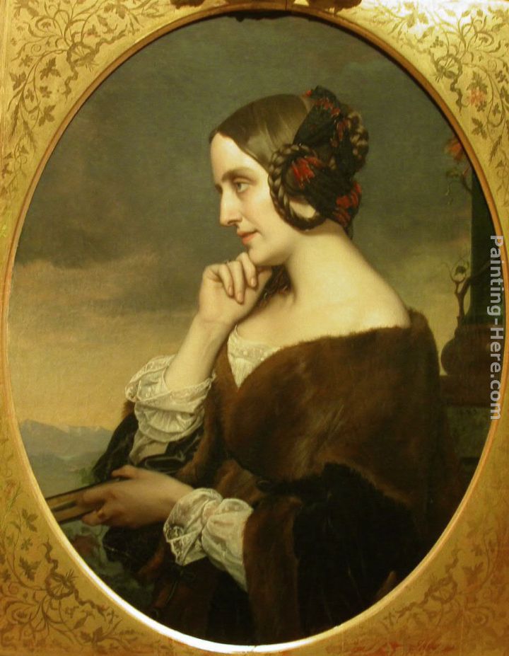 Portrait de Marie d'Agoult painting - Henri Lehmann Portrait de Marie d'Agoult art painting